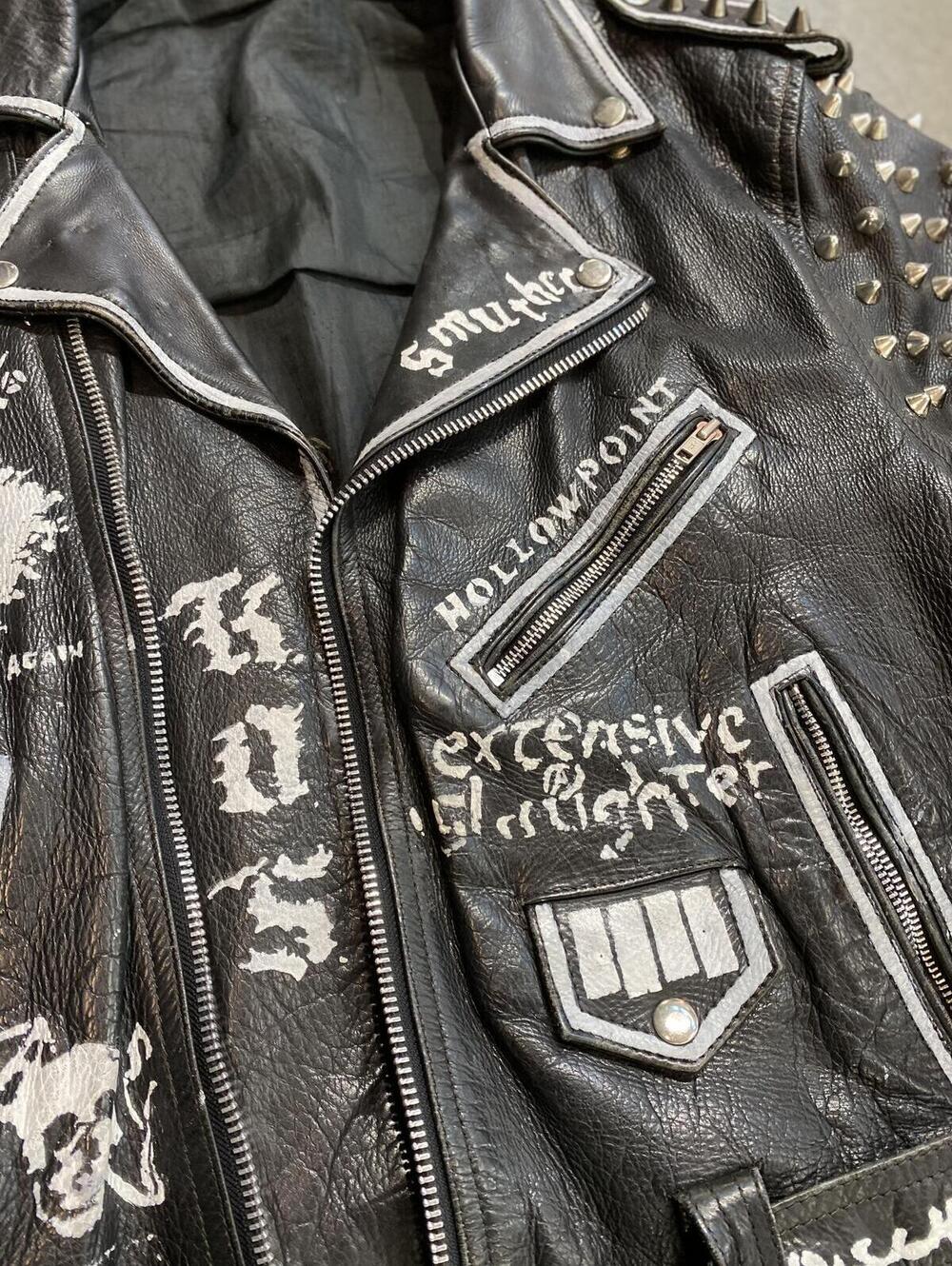 Vintage 90s Punk Studded Leather Jacket anticimex discharge - Picture 5 of 15